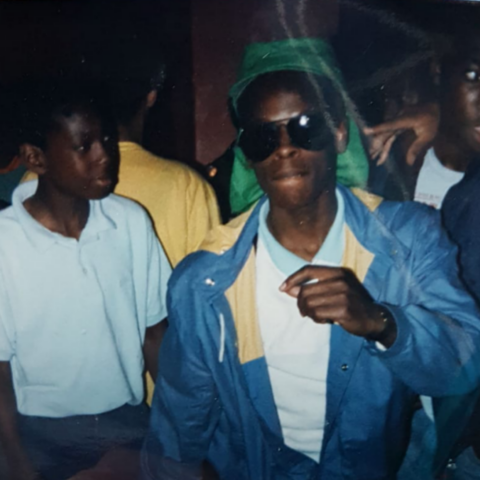Photo of teenagers in the 1980s at a youth club disco