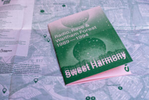 Sweet Harmony publication showing map in the background map