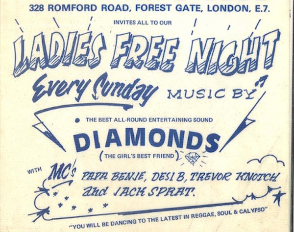 Flyer from an event in Newham- saying 'Ladies Free Night'